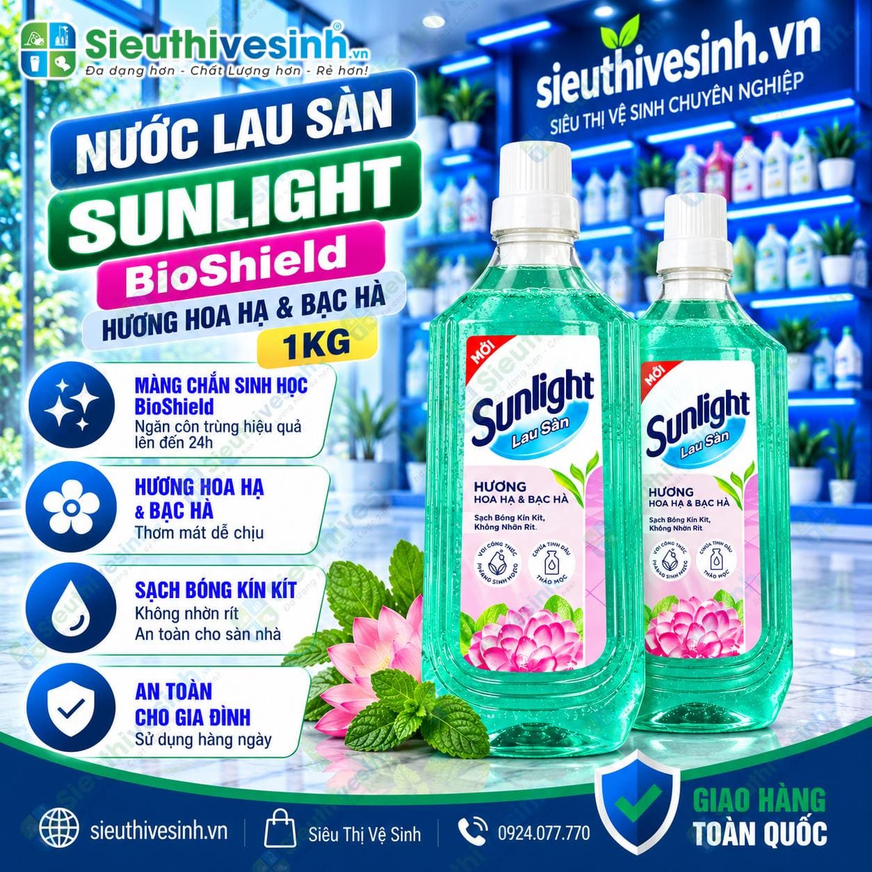 Nước lau sàn Sunlight hương Hoa Hạ