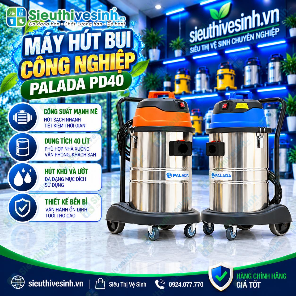 Máy hút bụi công nghiệp Palada PD40