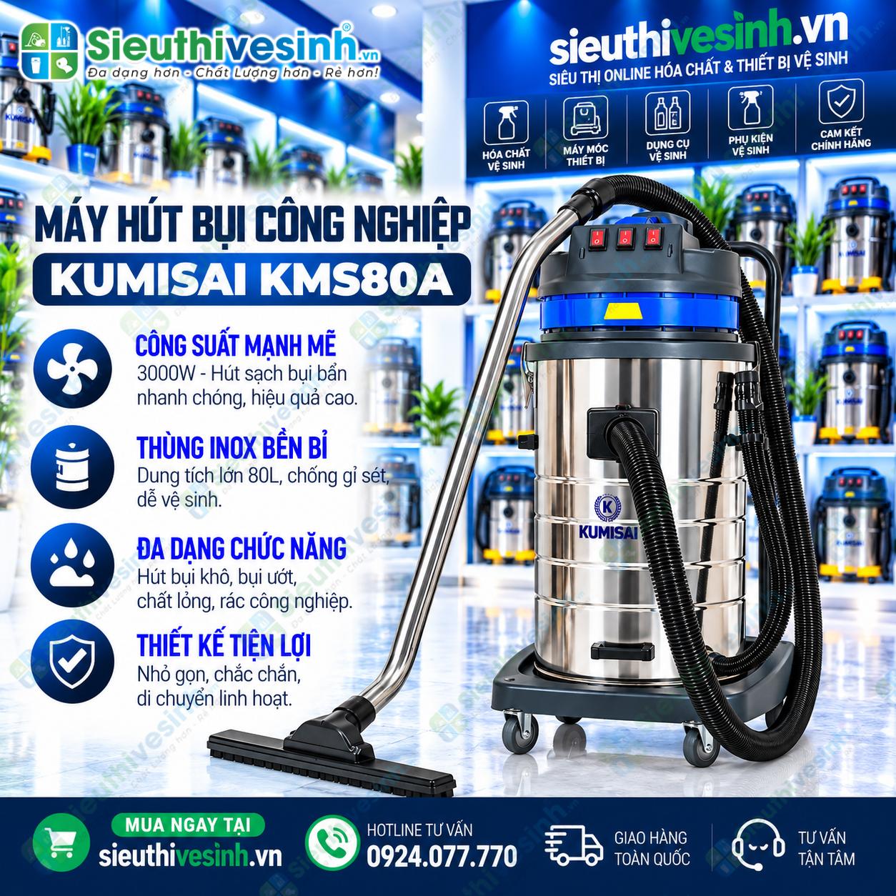 máy hút bụi công nghiệp Kumisai KMS80A