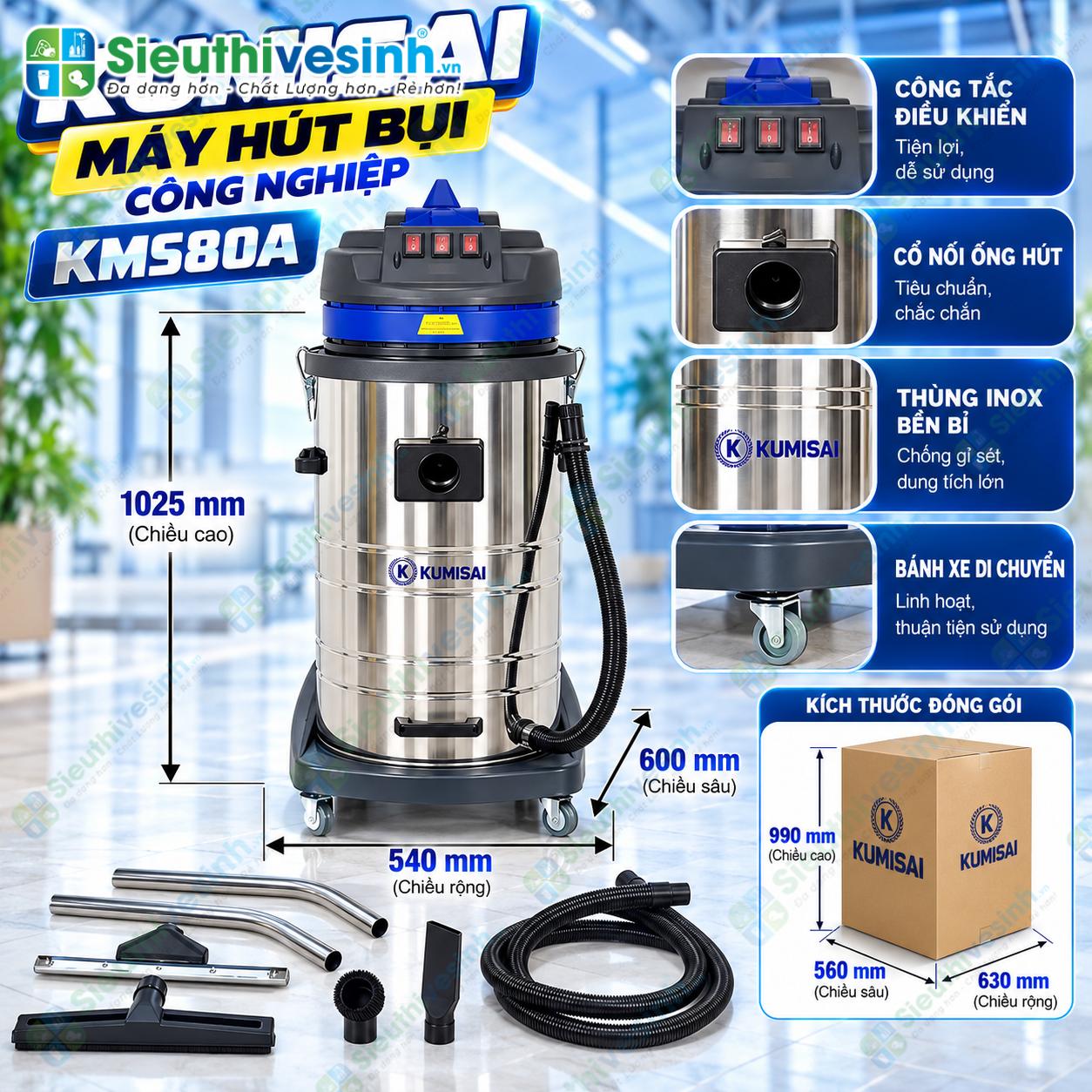 Bộ phụ kiện máy hút bụi Kumisai KMS80A
