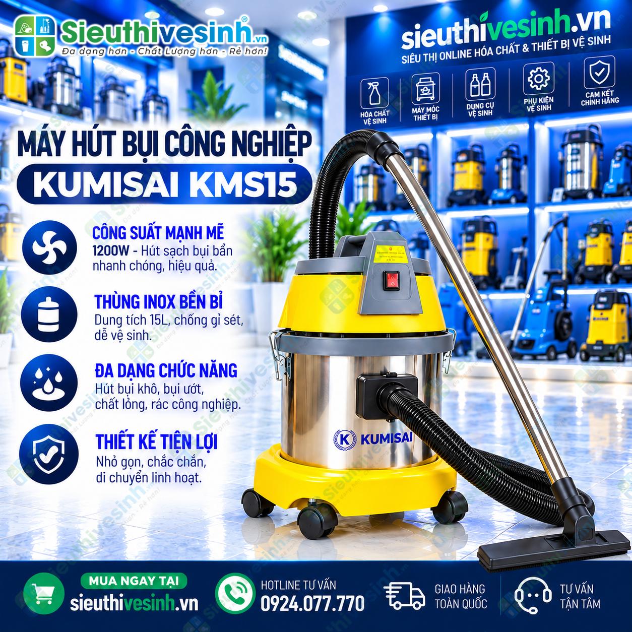 máy hút bụi công nghiệp Kumisai KMS15